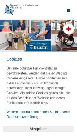 Vorschau der mobilen Webseite www.gk.de, Gemeinschaftsklinikum Mittelrhein