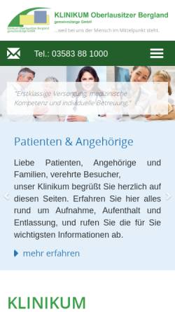 Vorschau der mobilen Webseite www.klinikum-oberlausitzer-bergland.de, Klinikum Oberlausitzer Bergland