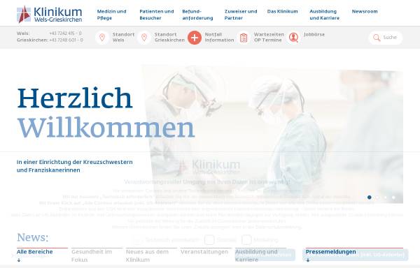 Vorschau von www.klinikum-wegr.at, Klinikum Wels-Grieskirchen