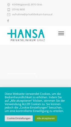 Vorschau der mobilen Webseite privatklinikum-hansa.at, Hansa Privatklinikum Graz GmbH