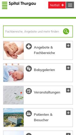 Vorschau der mobilen Webseite www.stgag.ch, Spital Thurgau AG