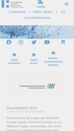 Vorschau der mobilen Webseite www.srrws.ch, Spital Walenstadt