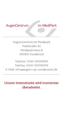 Vorschau der mobilen Webseite www.augen-op-osnabrueck.de, Augencentrum im Medipark