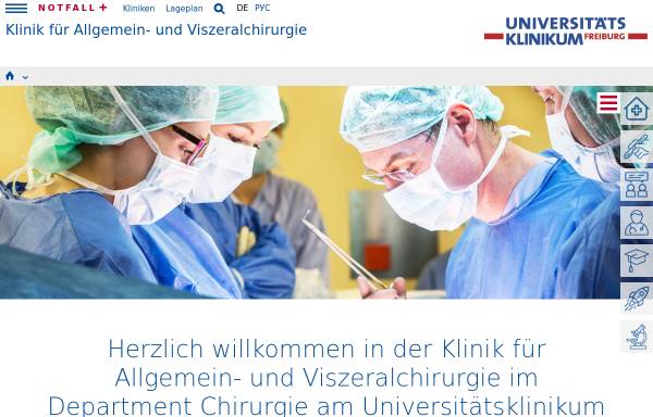 Vorschau von www.uniklinik-freiburg.de, Klinik für Allgemein- und Viszeralchirurgie Universität Freiburg