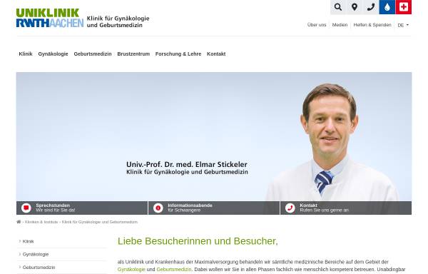 Vorschau von www.ukaachen.de, Klinik für Gynäkologie und Geburtsmedizin, Aachen