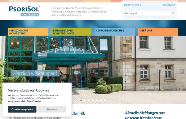 Vorschau von www.psorisol.de, PsoriSol Hautklinik GmbH