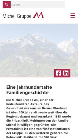 Vorschau der mobilen Webseite www.michel-gruppe.ch, Michel Gruppe AG