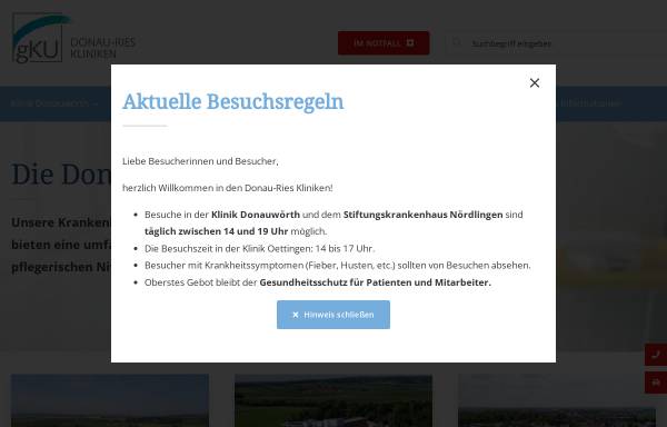 Vorschau von www.donkliniken.de, Donau-Ries Kliniken und Seniorenheime (gKU)
