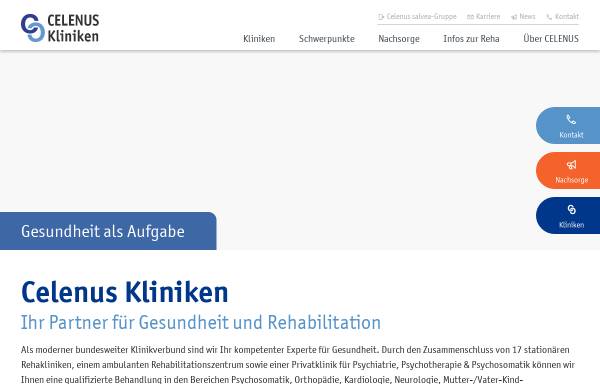 Vorschau von www.celenus-kliniken.de, Celenius-Kliniken