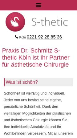 Vorschau der mobilen Webseite www.pure-plastische-chirurgie.de, Pure Aesthetics - Dr. Christian Schmitz