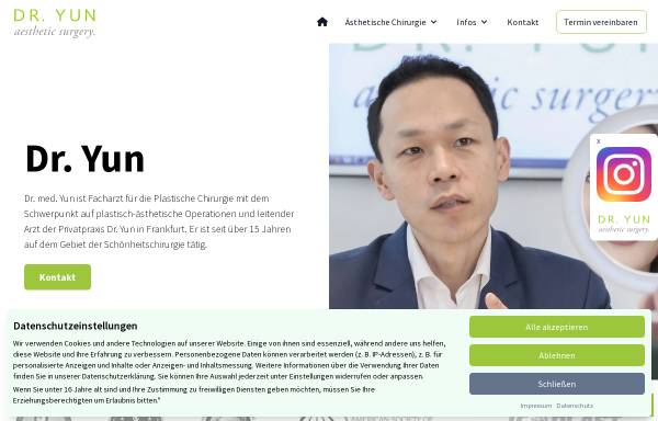 Vorschau von www.plastischechirurgie-frankfurt.com, Yundé - Dr. Chung Suk Yun und Dr. Viktor Jurk