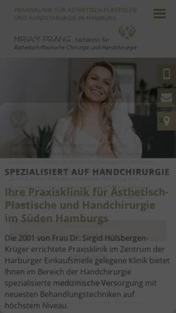 Vorschau der mobilen Webseite faltenbehandlung-harburg.de, Dr. med. Sigrid Hülsbergen-Krüger