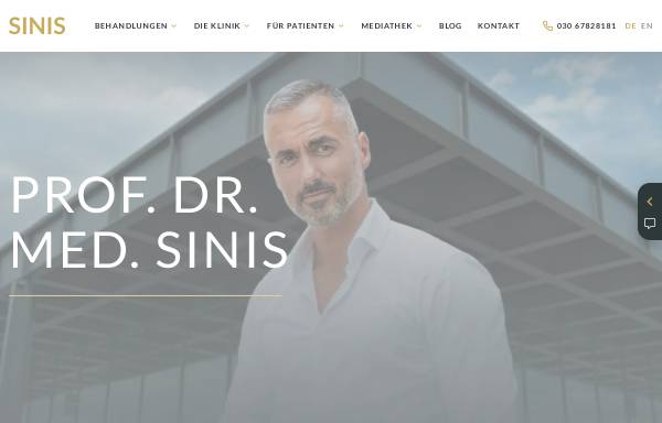 Vorschau von www.sinis-aesthetics.de, Prof. Dr. med. Nektarios Sinis