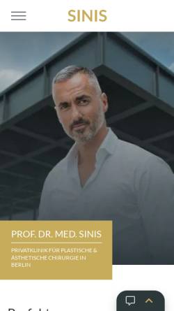 Vorschau der mobilen Webseite www.sinis-aesthetics.de, Prof. Dr. med. Nektarios Sinis