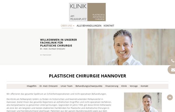 Vorschau von www.klinik-am-pelikanplatz.de, Klinik am Pelikanplatz Hannover für plastische und ästhetische Chirurgie