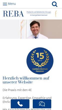 Vorschau der mobilen Webseite www.dr-reba.de, Dr. med. Slobodan Reba