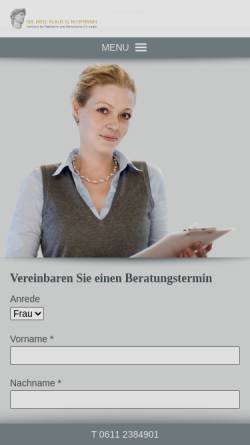 Vorschau der mobilen Webseite schoenheits-op-wiesbaden.de, Dr. Klaus G. Niermann