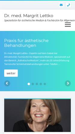 Vorschau der mobilen Webseite www.lettko.de, Dr. med. Margit Lettko