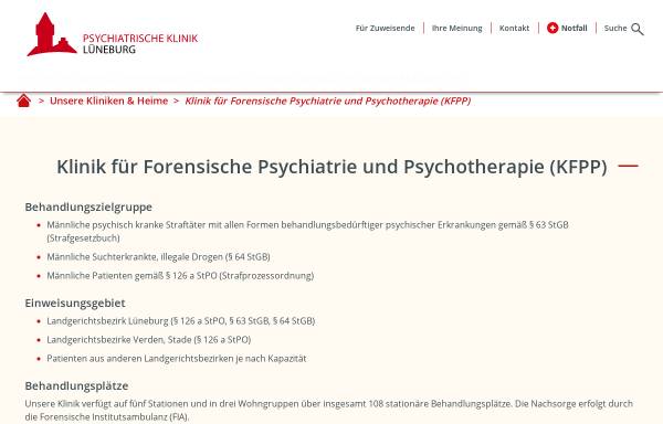 Vorschau von www.pk.lueneburg.de, Klinik für Forensische Psychiatrie und Psychotherapie
