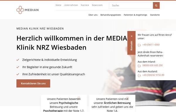 Vorschau von www.median-kliniken.de, Median Klinik NRZ Wiesbaden
