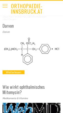 Vorschau der mobilen Webseite www.orthopaedie-innsbruck.at, Universitätsklinik für Orthopädie