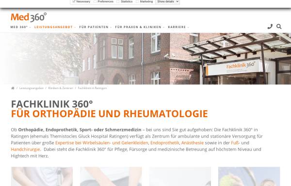 Vorschau von www.fachklinik360grad.de, Fachklinik 360° Ratingen