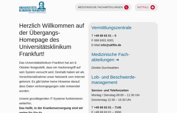 Vorschau von www.kgu.de, Klinik für Urologie und Kinderurologie der Johann Wolfgang Goethe-Universität Frankfurt