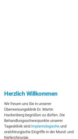 Vorschau der mobilen Webseite z-hackenberg.de, Tagesklinik für zahnärztliche Chirurgie und Implantologie