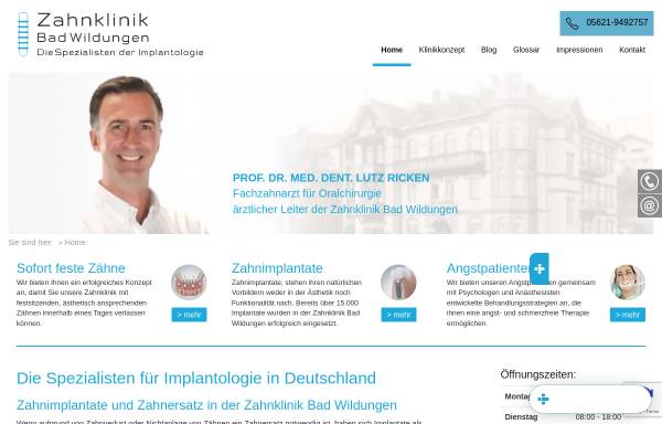 Vorschau von www.qualitaetszentrum-implantologie.de, Zahnklinik Bad Wildungen GmbH