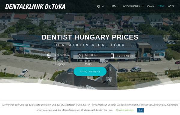 Vorschau von drtoka.com, Dentalklinik Dr. Tóka