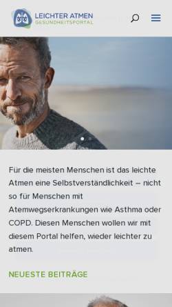 Vorschau der mobilen Webseite www.leichter-atmen.de, Leichter atmen bei COPD