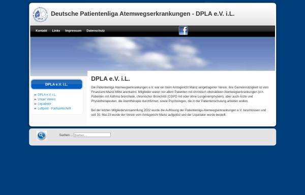Vorschau von www.pat-liga.de, Deutsche Patientenliga Atemwegserkrankungen - DPLA e.V