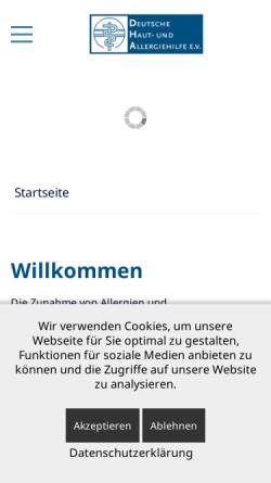 Vorschau der mobilen Webseite www.dha-hautpflege.de, Schutz und Pflege für trockene und empfindliche Haut