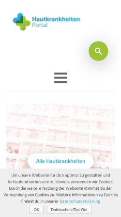 Vorschau der mobilen Webseite www.hautkrankheiten-portal.de, Hautkrankheiten Portal