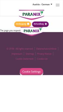 Vorschau der mobilen Webseite www.paranix.eu, Paranix: Kopfläuse