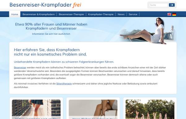 Vorschau von www.besenreiser-krampfaderfrei.de, Besenreiser und Krampfader frei