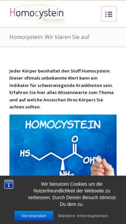 Vorschau der mobilen Webseite www.homocystein-netzwerk.de, Homocystein-Netzwerk