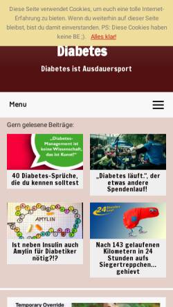 Vorschau der mobilen Webseite diabetes-leben.com, Stæffs (er-)Leben mit Diabetes