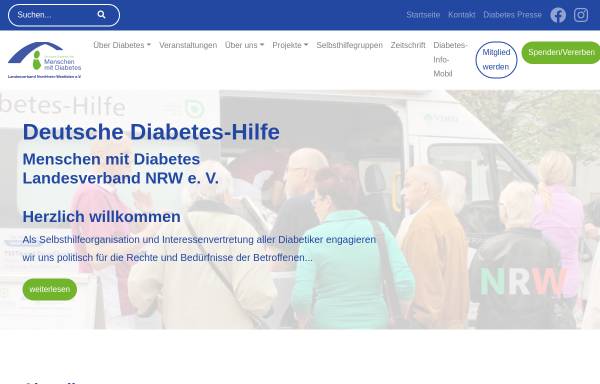 Vorschau von nrw.menschen-mit-diabetes.de, Deutsche Diabetes-Hilfe – Menschen mit Diabetes (DDH-M) Landesverband NRW e. V.