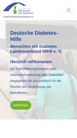 Vorschau der mobilen Webseite nrw.menschen-mit-diabetes.de, Deutsche Diabetes-Hilfe – Menschen mit Diabetes (DDH-M) Landesverband NRW e. V.