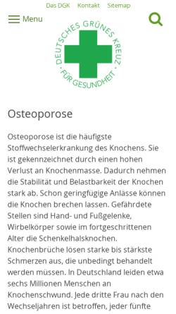 Vorschau der mobilen Webseite dgk.de, DGK - Osteoporose