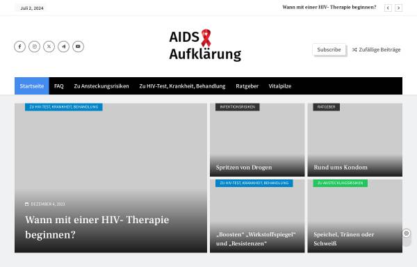 Vorschau von www.aids-aufklaerung.de, Aidsaufklärung e.V.