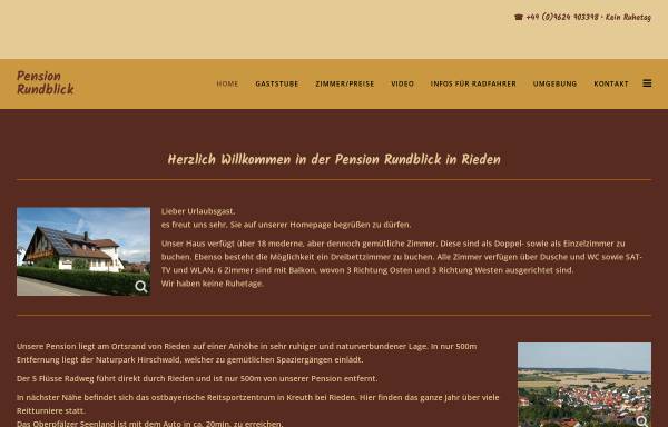Vorschau von www.pension-rundblick.de, Pension Rundblick Familie Hentschel