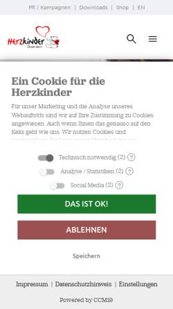 Vorschau der mobilen Webseite www.herzkinder.at, Herzkinder Österreich