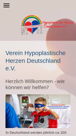 Vorschau der mobilen Webseite www.hypoplastische-herzen-deutschland.de, Hypoplastische Herzen Deutschland e.V.