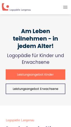 Vorschau der mobilen Webseite www.logopaedie-langenau.de, Logopädie Langenau - Andrea Gütinger
