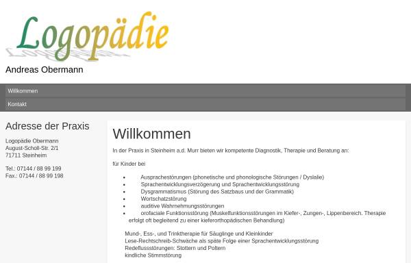 Vorschau von logopaedie-steinheim.de, Praxis für Logopädie Andreas Obermann