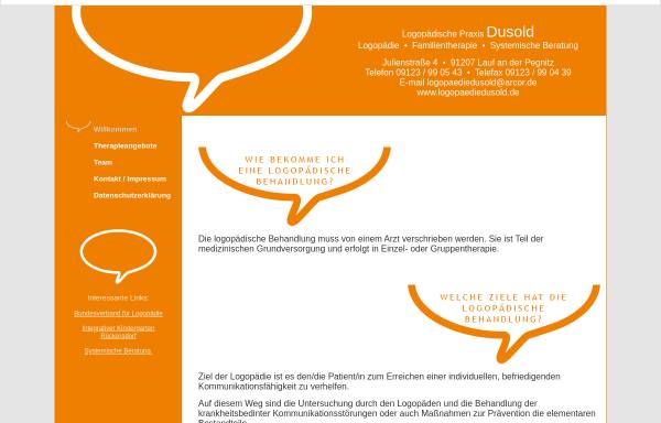 Vorschau von www.logopaediedusold.de, Logopädische Praxis Dusold