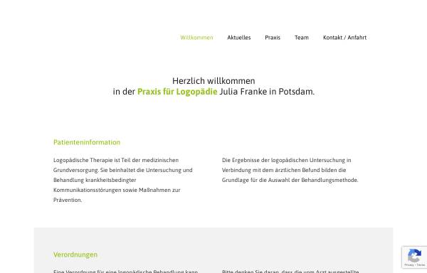 Vorschau von www.logopaediepraxis-potsdam.de, Praxis für Logopädie Julia Franke