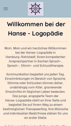 Vorschau der mobilen Webseite www.xn--hanse-logopdie-gib.de, Hanse-Logopädie, Pralow und Vogel